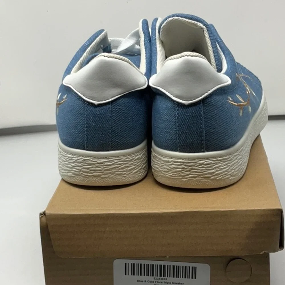 NIB women’s Via Pinky Collection denim embroidered sneakers, size 9 - Picture 4 of 8